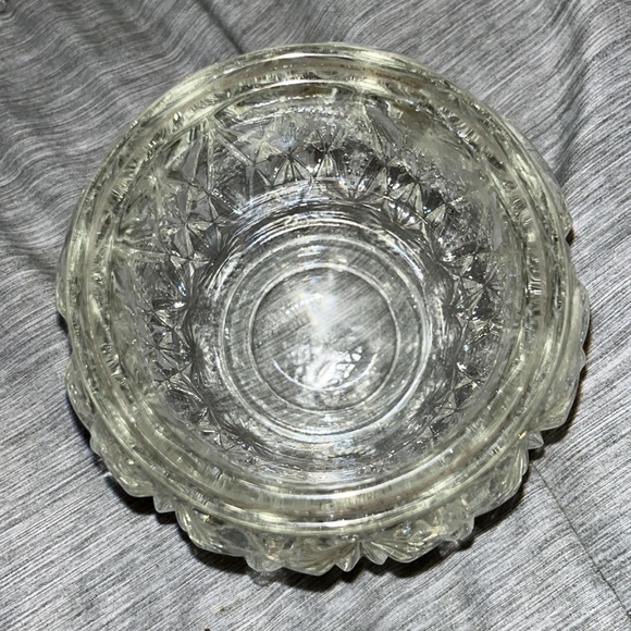 Vintage Avon Starburst Diamond-Cut Heavy Clear Crystal Candle Holder/Candy Dish - Picture 8 of 11